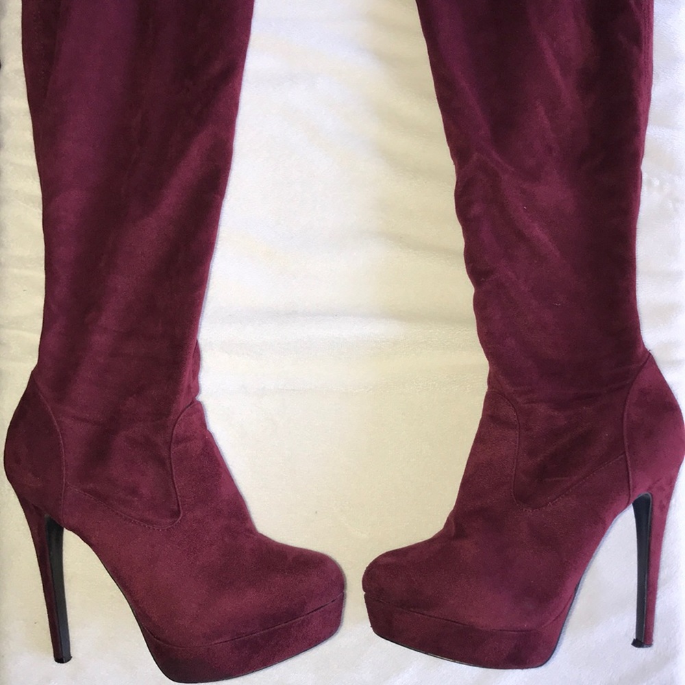 Charlotte Russe Thigh High Boots Oxblood